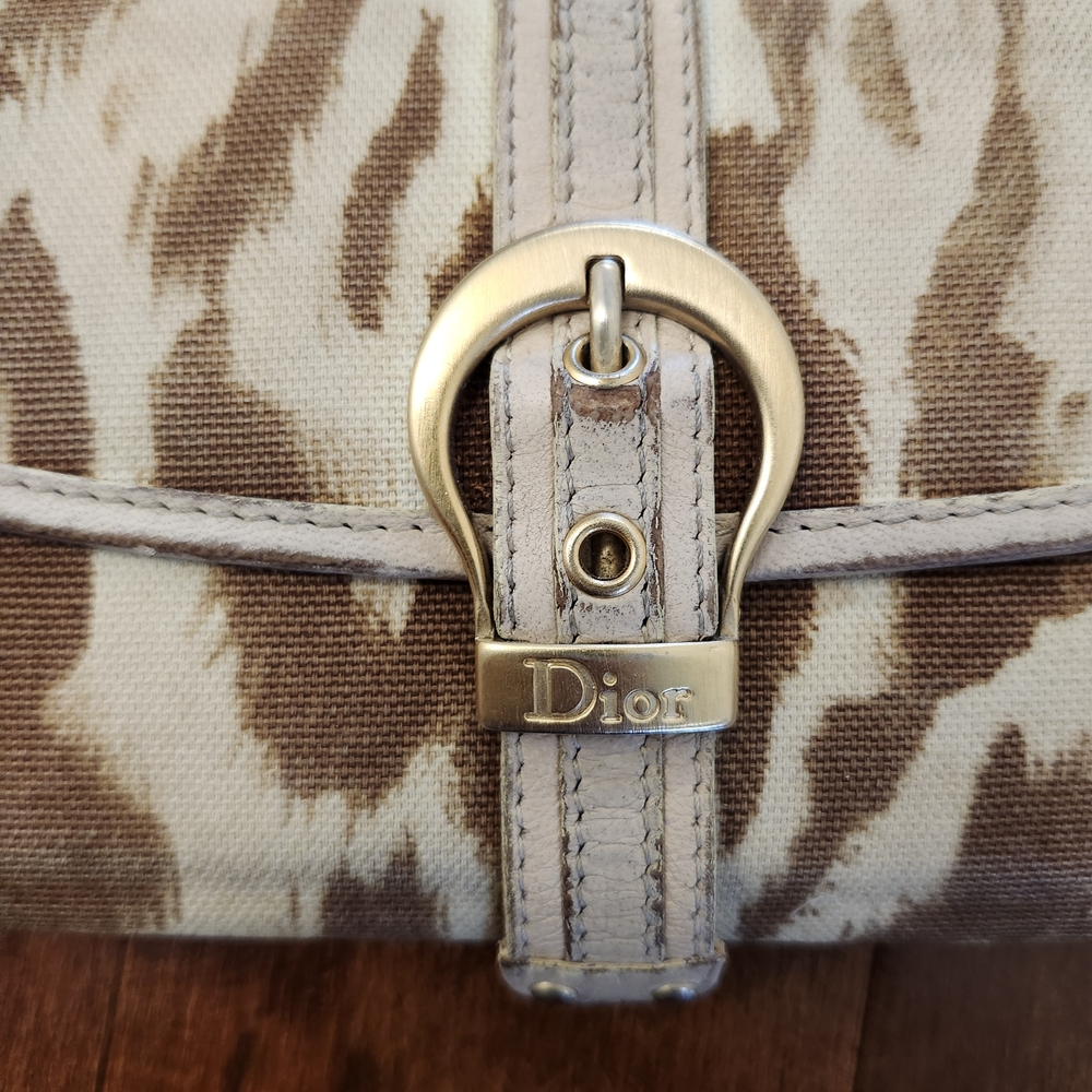 Christian Dior canvas animal print vintage wallet - Picture 4 of 12